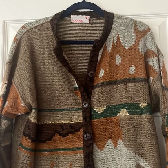 La Squadra Vintage Wool Fall Cardigan Size Large - Picture 3 of 7